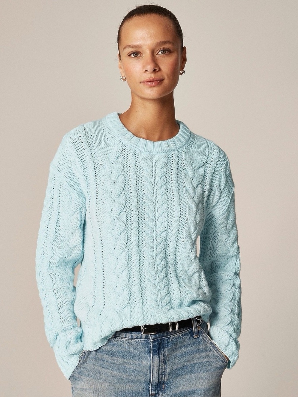 J crew Cable-knit crewneck sweater